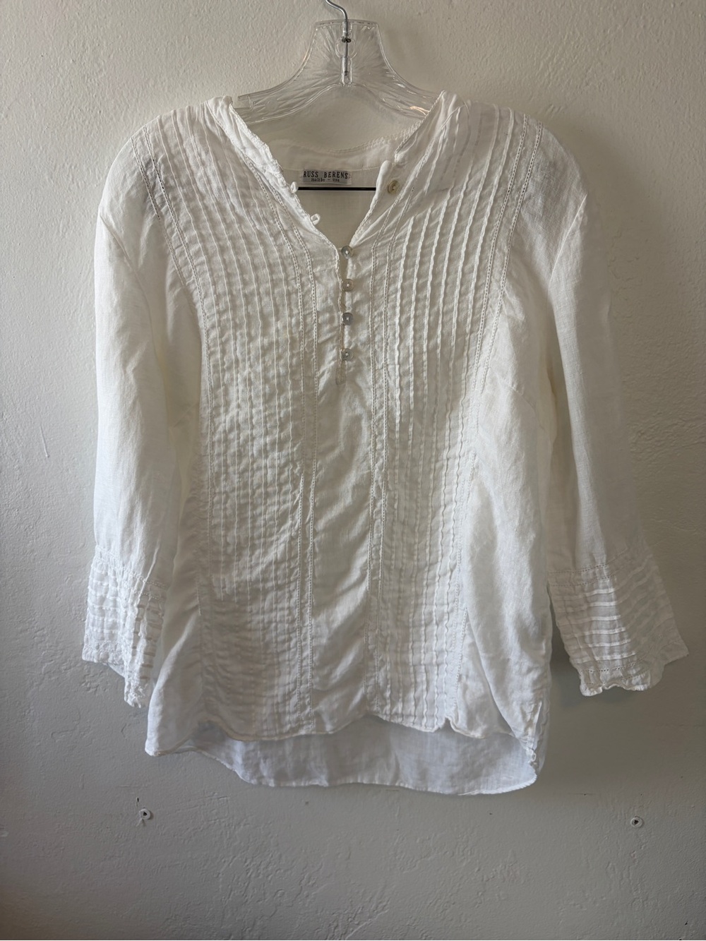 Russ Berens Ivory Pintuck Popover Tunic 05-11